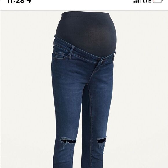 Old Navy NWT Maternity Full Panel Rockstar Super Skinny Ripped Jeans sz 6 short - Picture 5 of 14